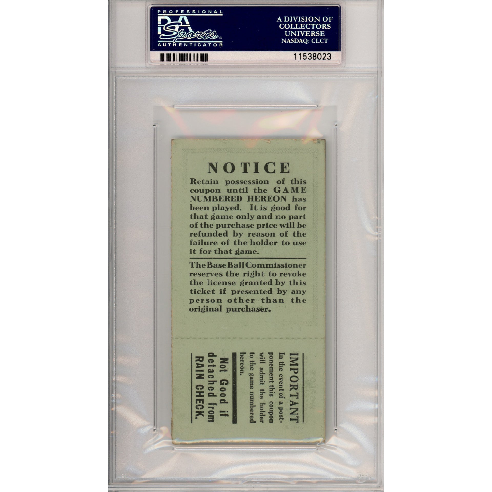 1922 World Series Game 5 Ticket Stub EX 5 (PSA/DNA)