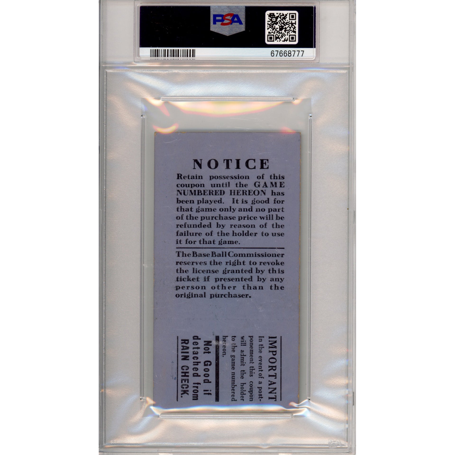 1923 World Series Game 2 Ticket Stub EX 5 (PSA/DNA)