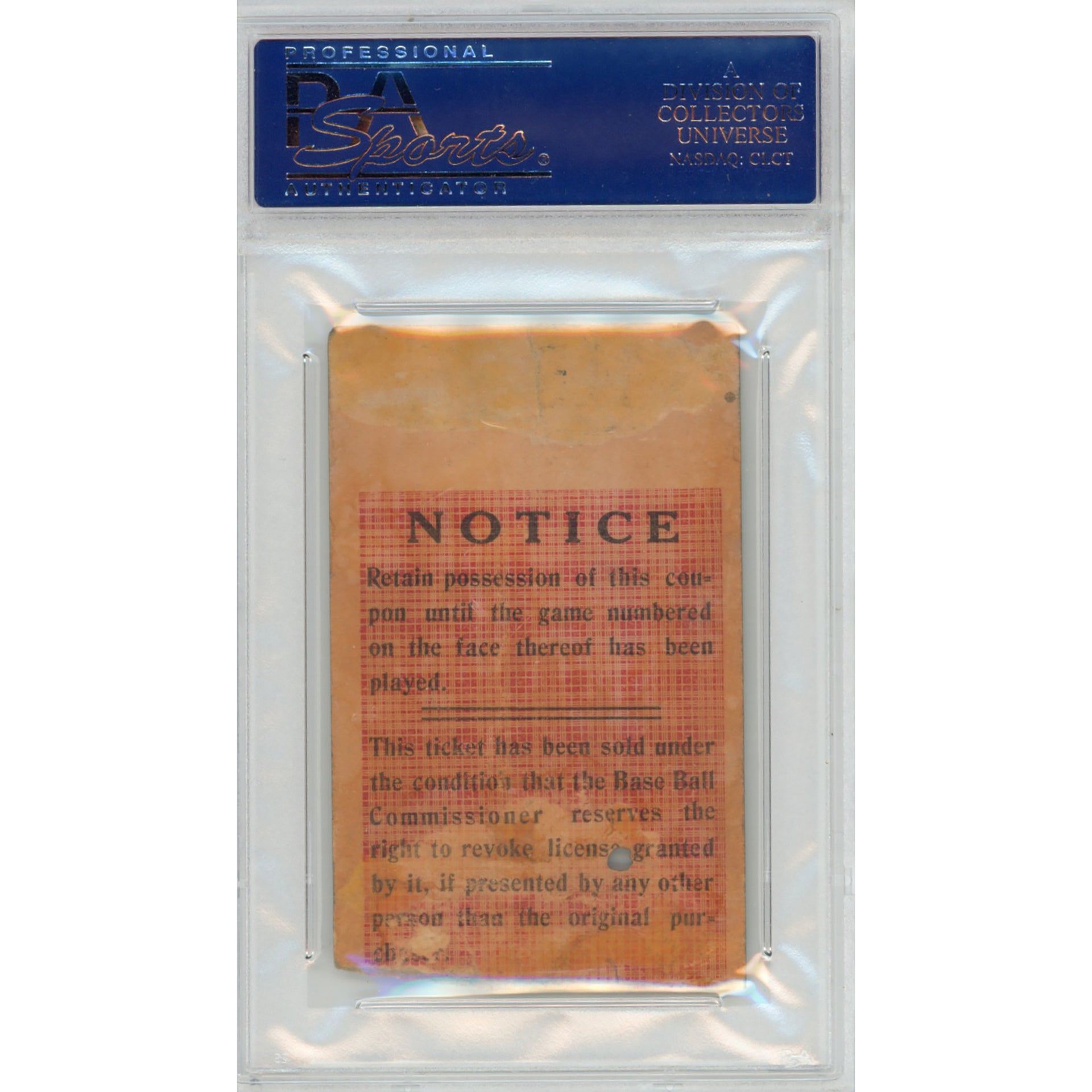 1925 World Series Game 7 Ticket Stub Authentic (PSA/DNA)
