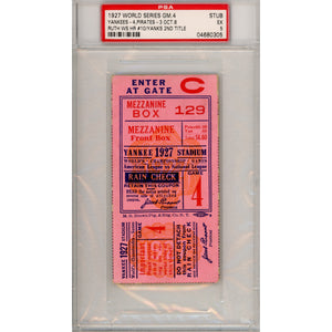 1927 World Series Game 4 Ticket Stub EX 5 (PSA/DNA - 04680305)