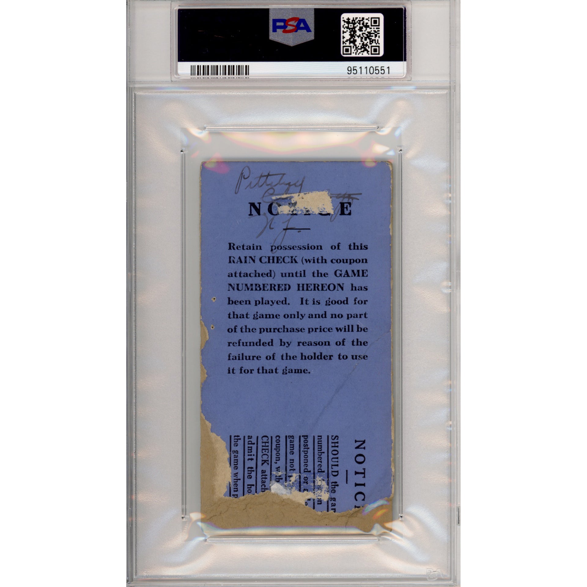 1927 World Series Game 4 Ticket Stub PR 1(MK) (PSA/DNA - 95110551)