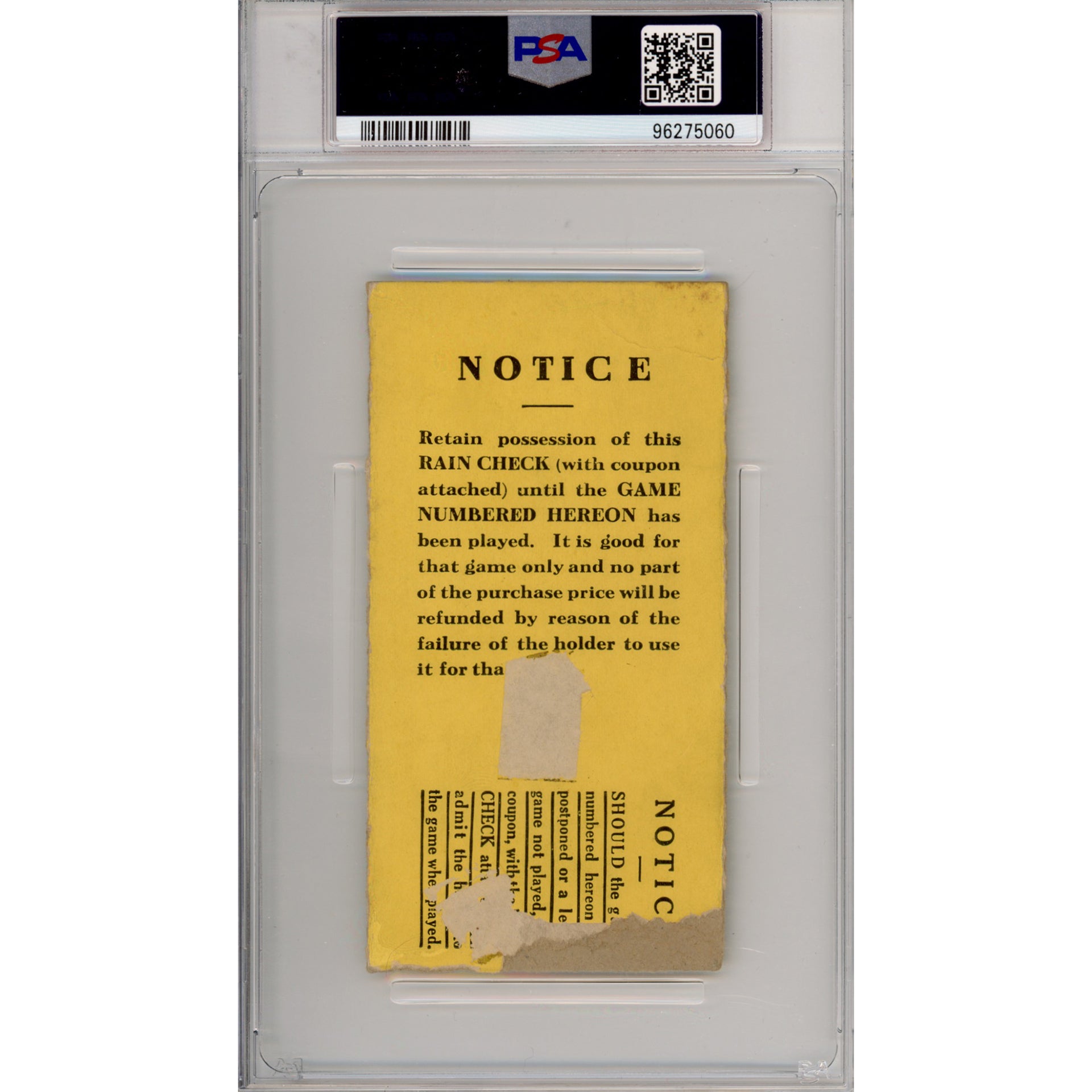 1927 World Series Game 4 Ticket Stub Good 2 (PSA/DNA)