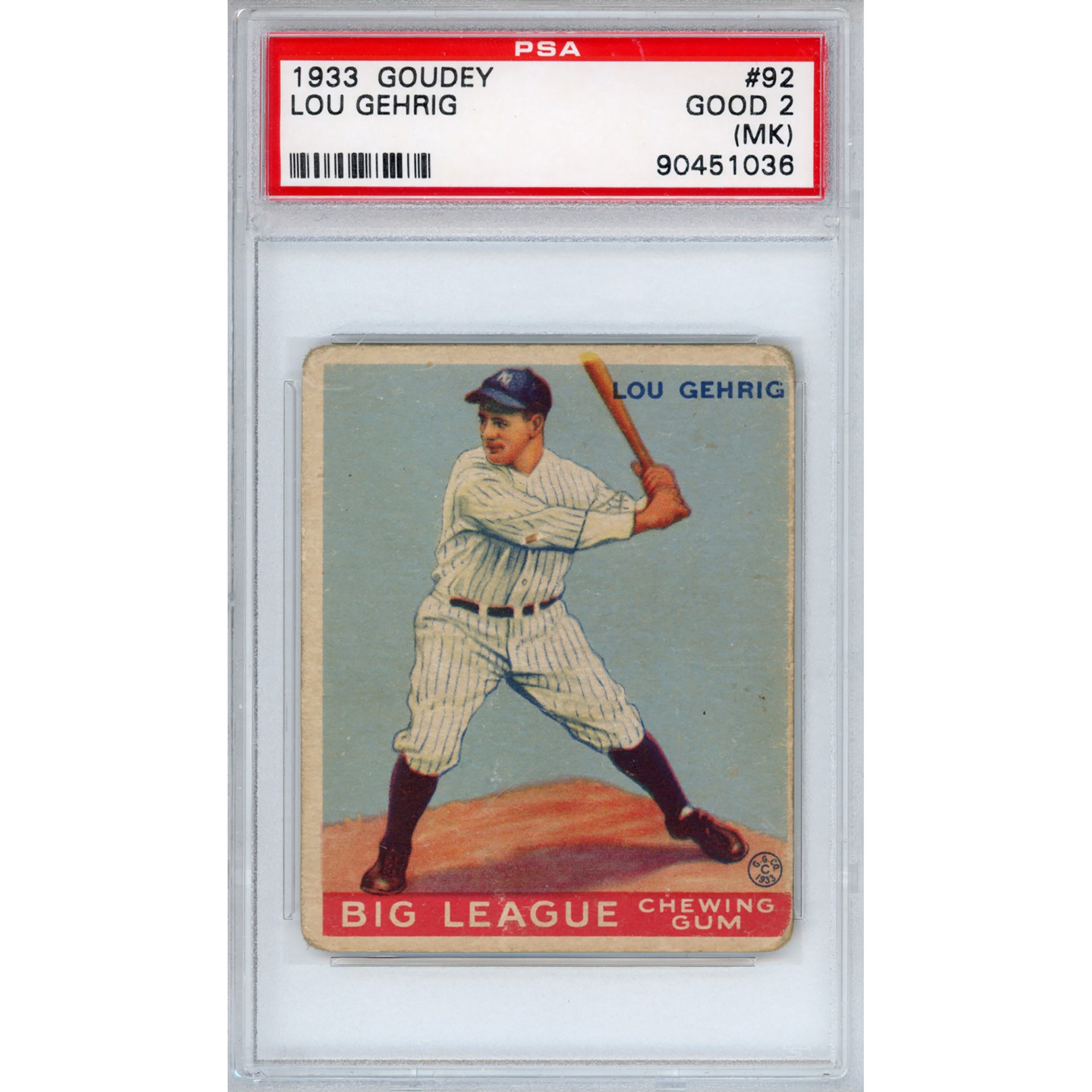 1933 Goudey Lou Gehrig #92 Good 2 (PSA/DNA)