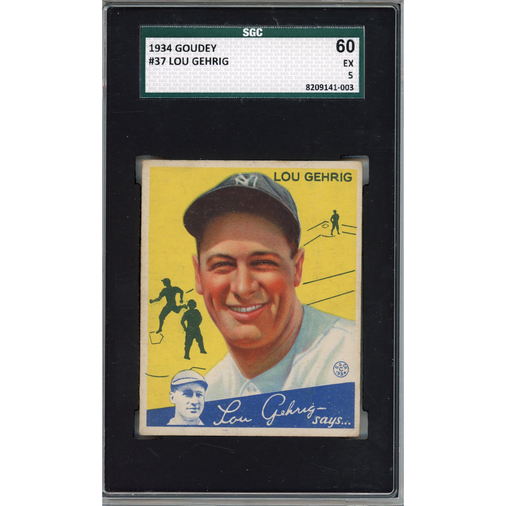 1934 Goudey Lou Gehrig #37 EX 5 (60) (SGC)