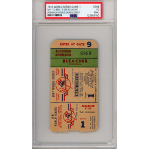 1947 World Series Game 1 Ticket Stub VG 3 (MK) (PSA/DNA)