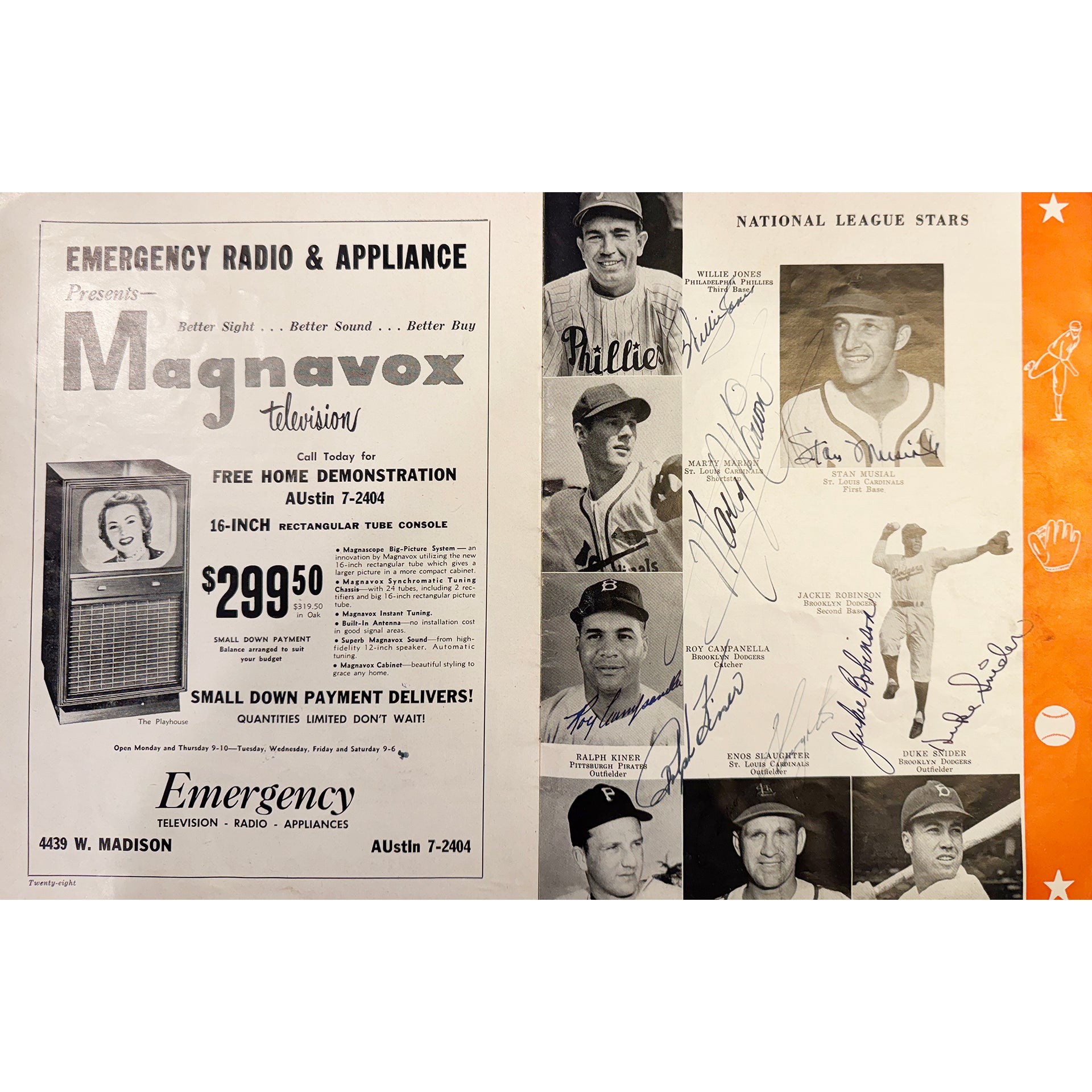 Jackie Robinson, Roy Campanella & More Signed 1950 National League All Star Program (PSA/DNA)