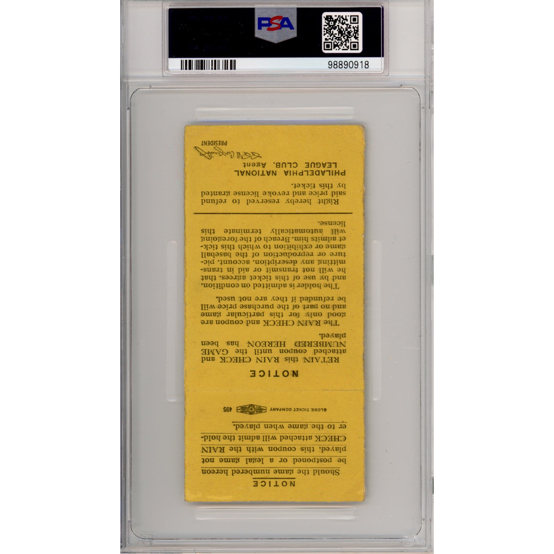 1950 World Series Game 2 Ticket Stub EX 5 (PSA/DNA)