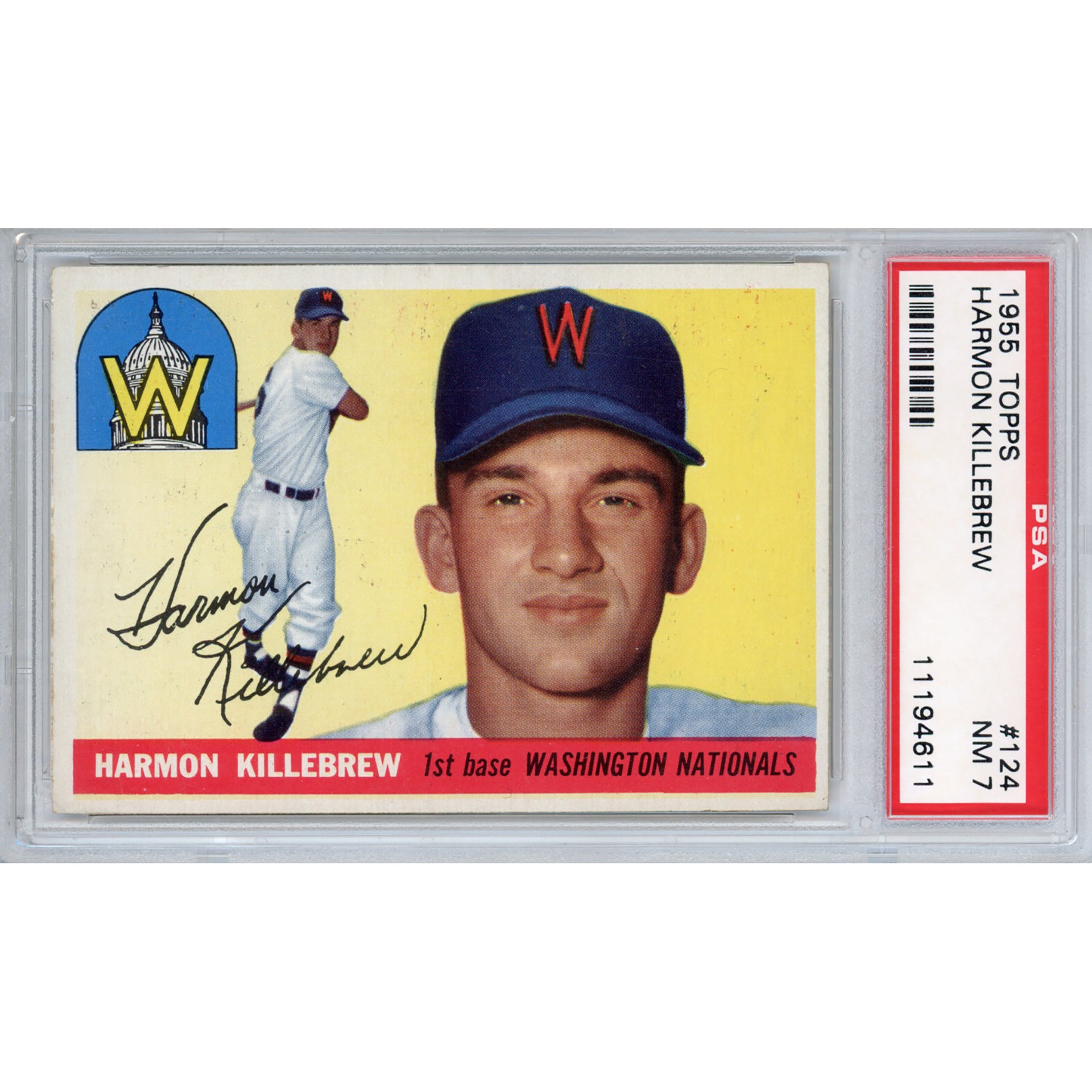 1955 Topps Harmon Killebrew #124 NM 7 (PSA/DNA)