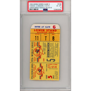 1956 World Series Game 5 Ticket Stub EX-MT 6 (PSA/DNA)