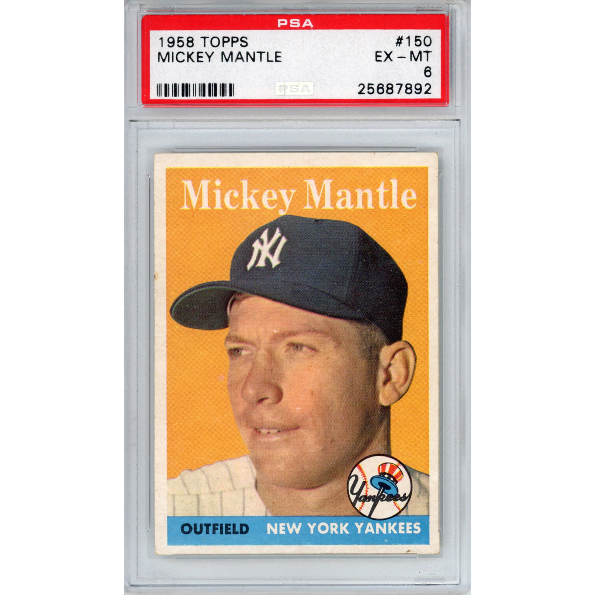 1958 Topps Mickey Mantle #150 EX-MT 6 (PSA/DNA)