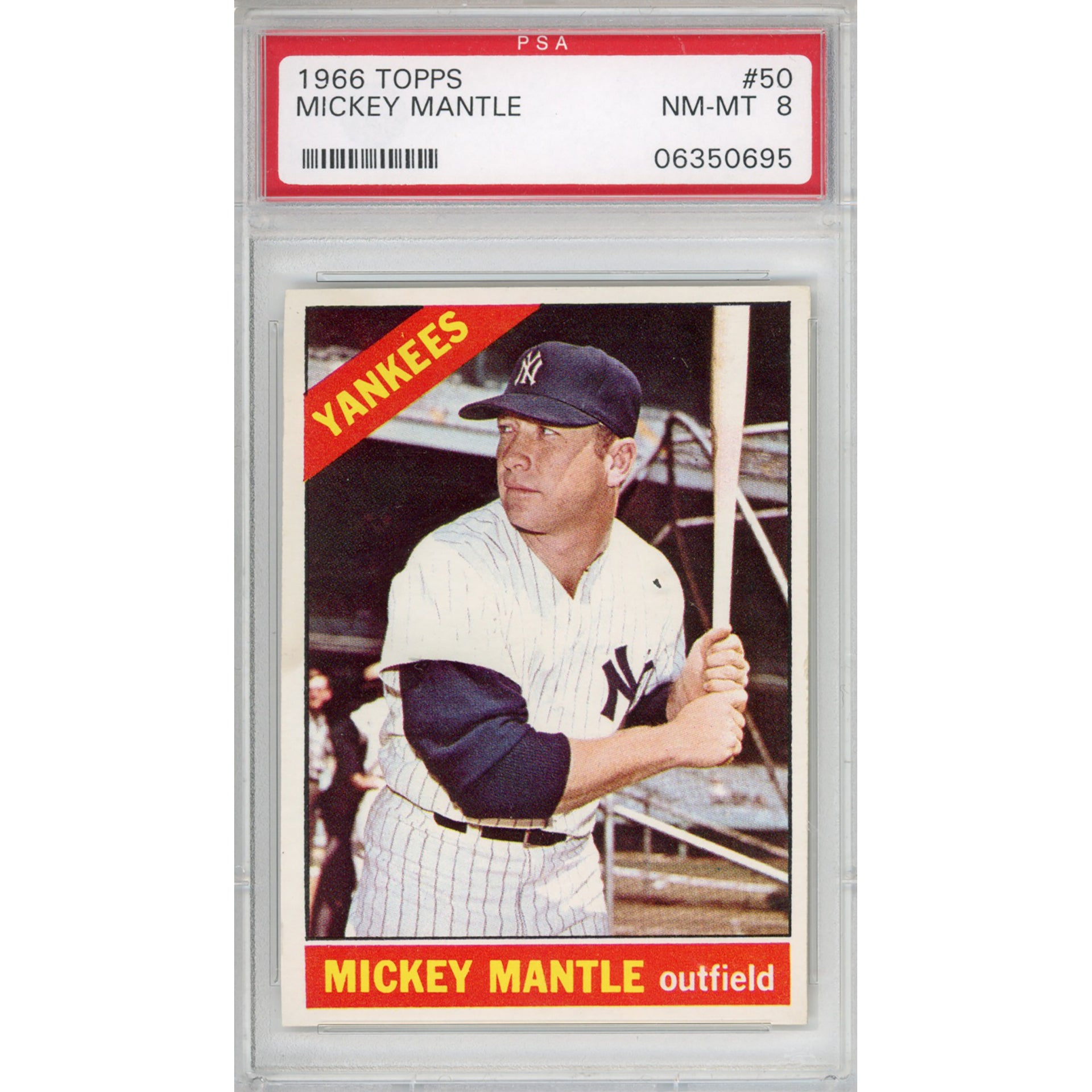 1966 Topps Mickey Mantle #50 NM-MT 8 (PSA/DNA)