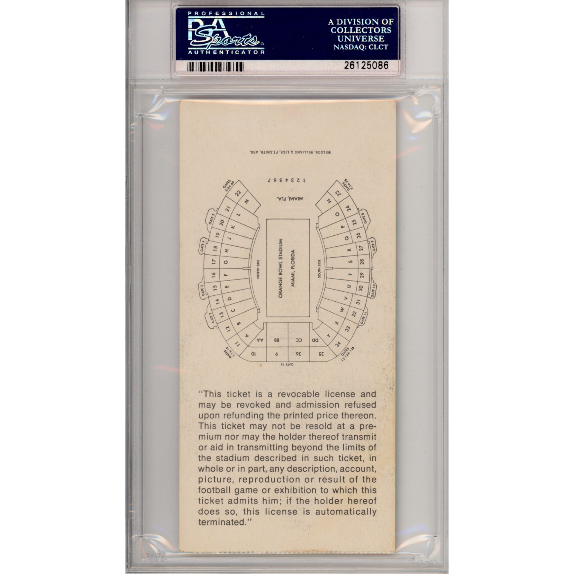 1971 Super Bowl V Ticket Stub VG 3 (PSA/DNA)