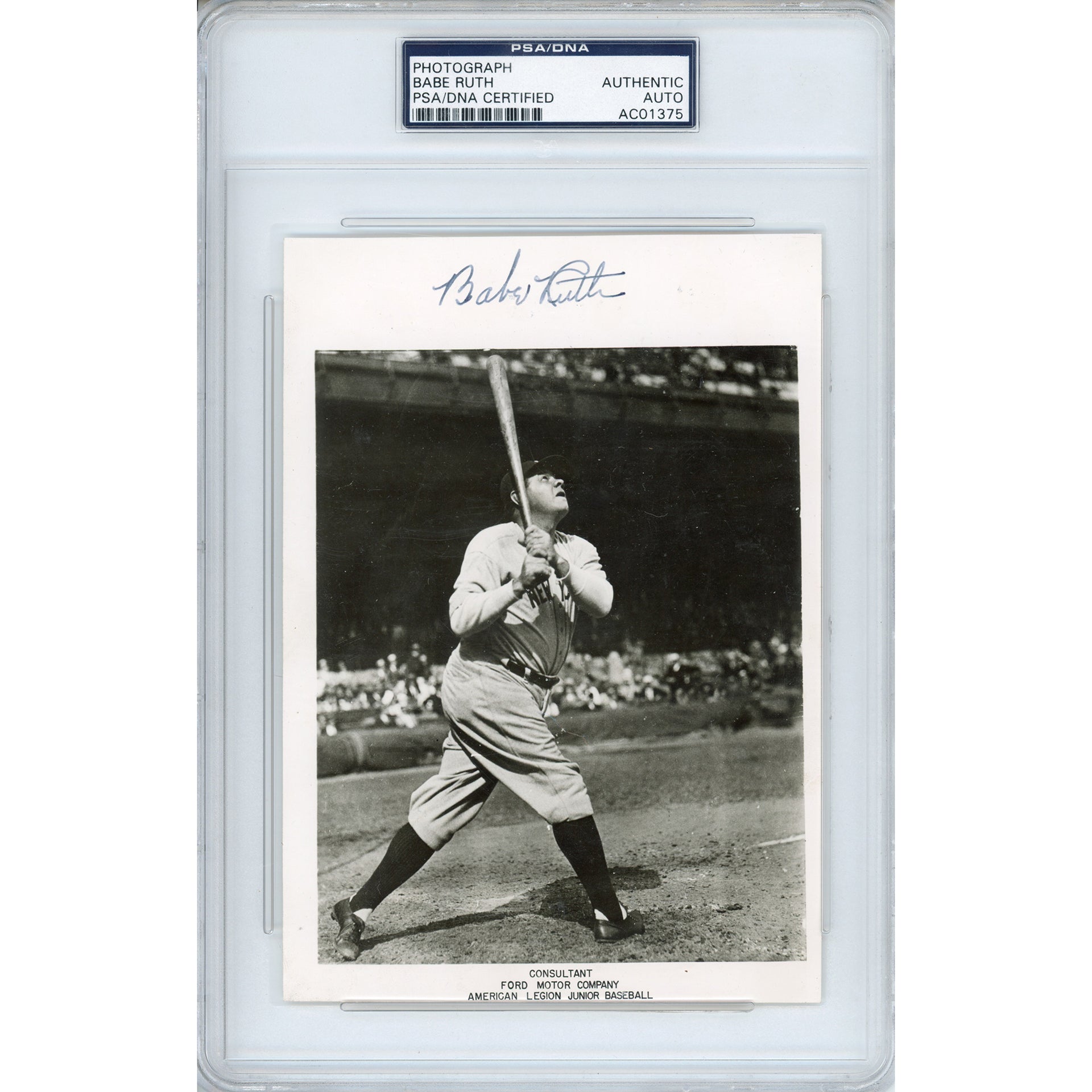 Babe Ruth Signed Ford Motor Company 7'x9" Photograph (PSA/DNA)