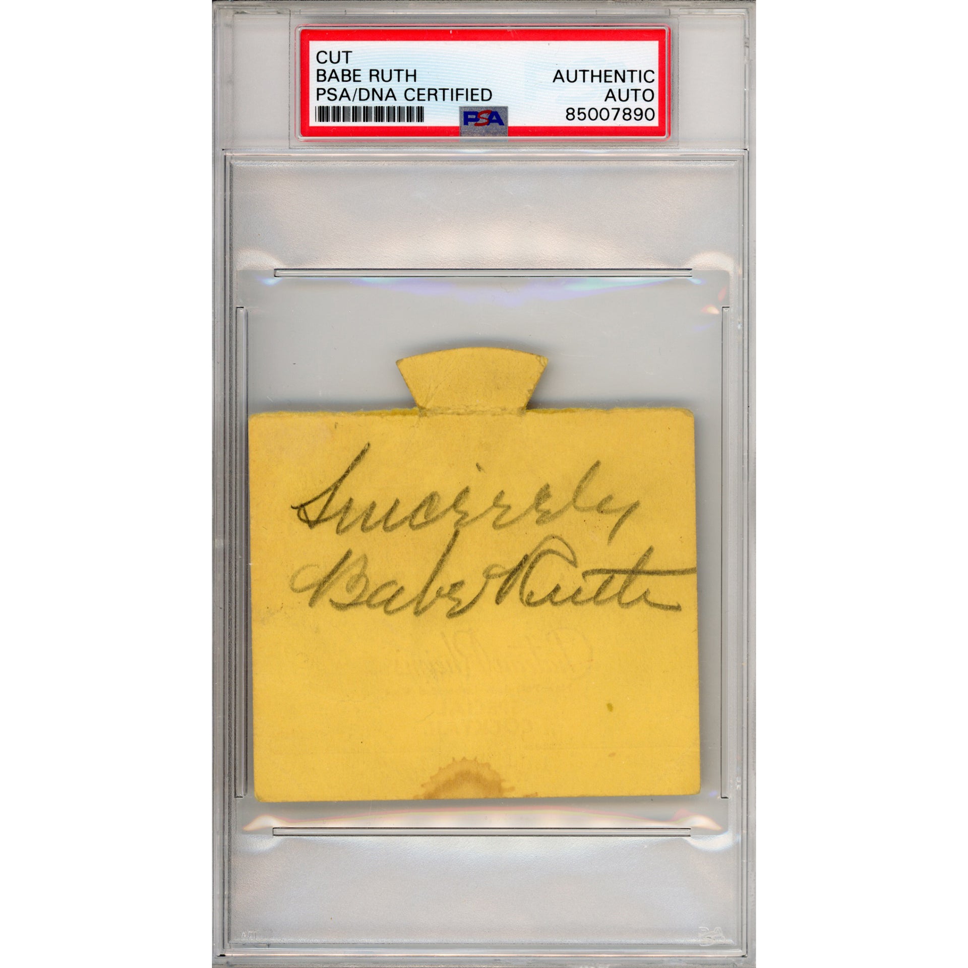 Babe Ruth Signed "Sincerely" Cut (PSA/DNA 85007890)