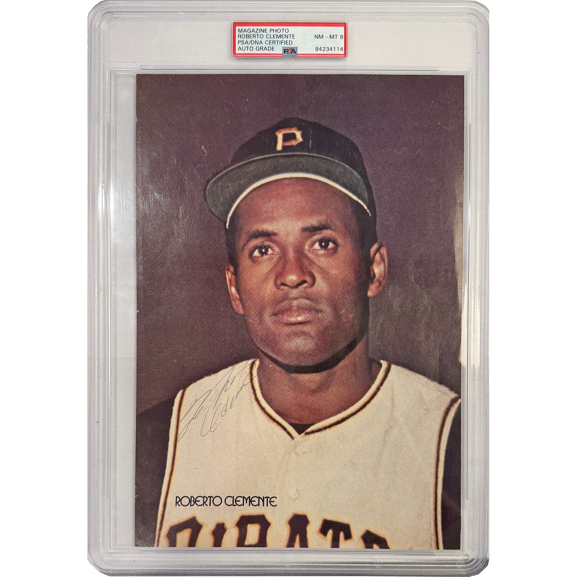 Roberto Clemente Signed 8x10 Magazine Photo (PSA/DNA) - Auto Grade Mint 8