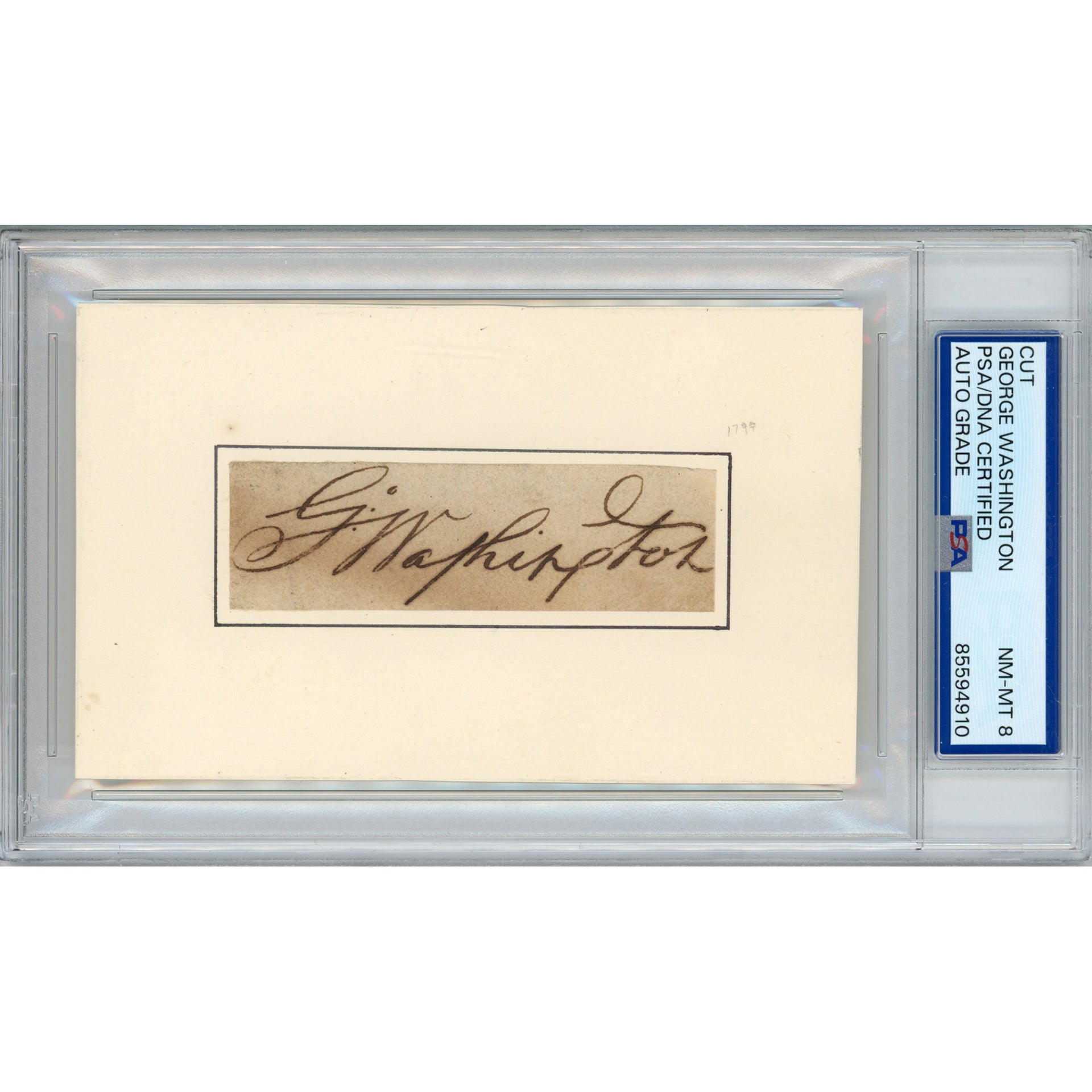 George Washington Signed Cut Autograph (PSA/DNA) - Auto Grade NM-MT 8