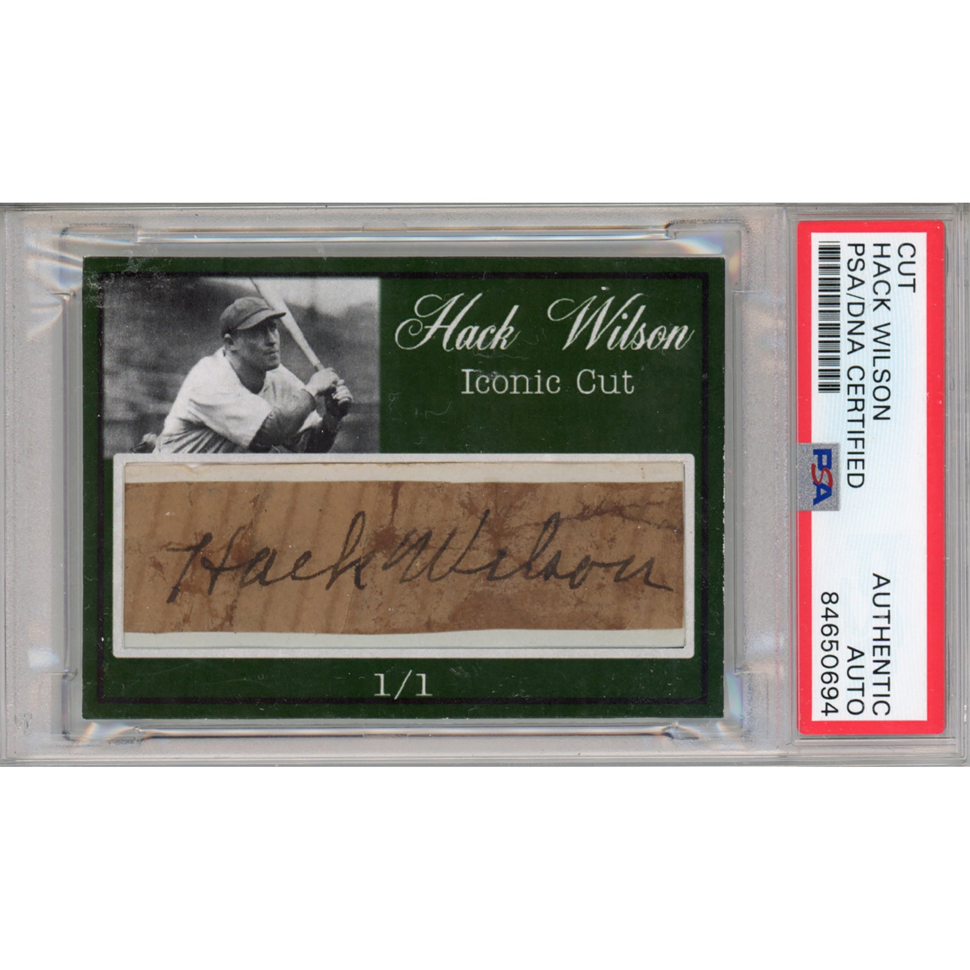 Hack Wilson Signed Custom Cut Card (PSA/DNA)
