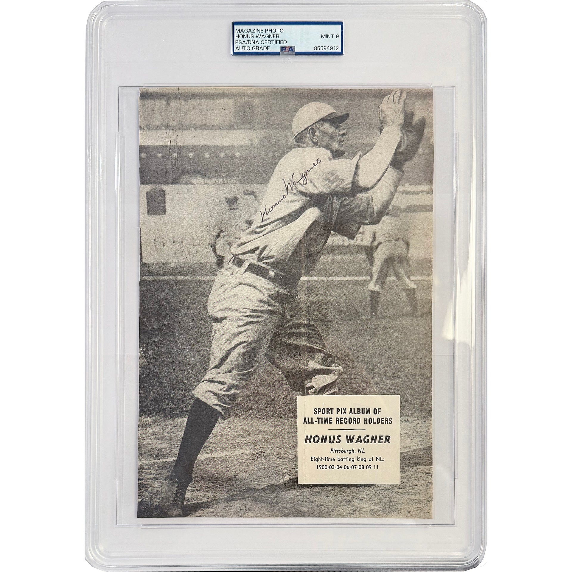 Honus Wagner Signed 8x10 Magazine Photo (PSA/DNA) - Auto Grade Mint 9