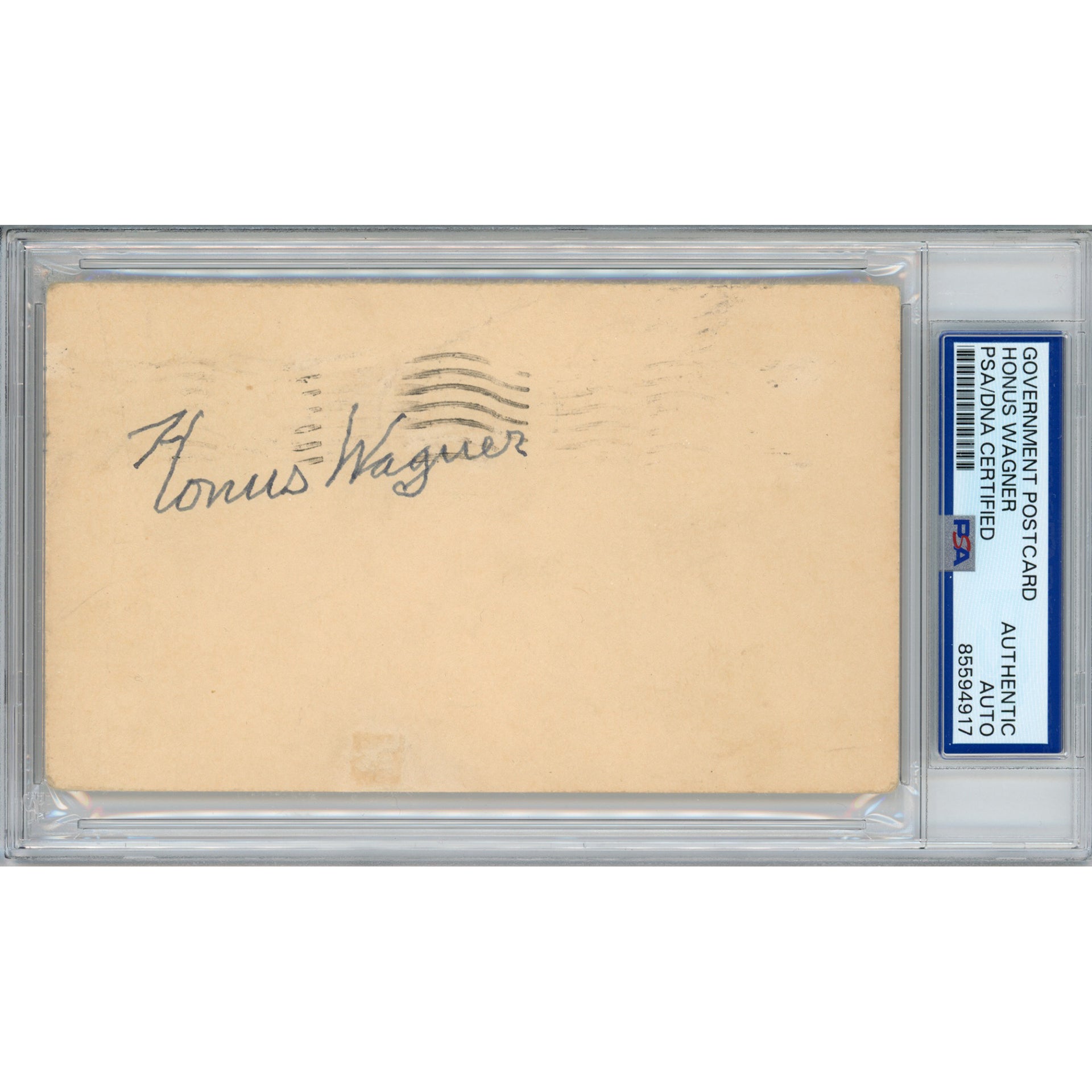Honus Wagner Signed Government Postcard (GPC) (PSA/DNA)