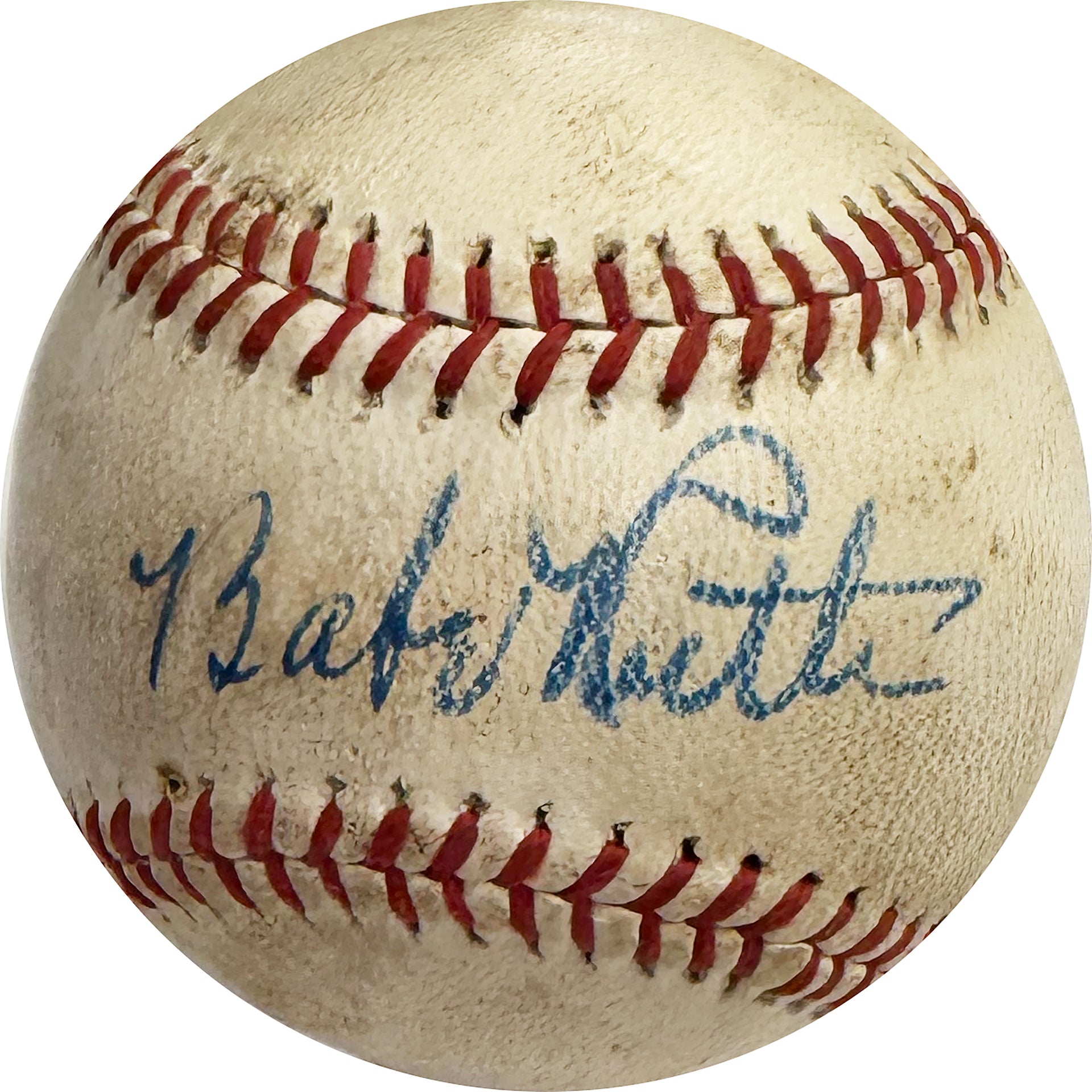 Babe Ruth Single Signed AL Wiilliam Harridge Baseball (PSA/DNA) - Auto Grade 8