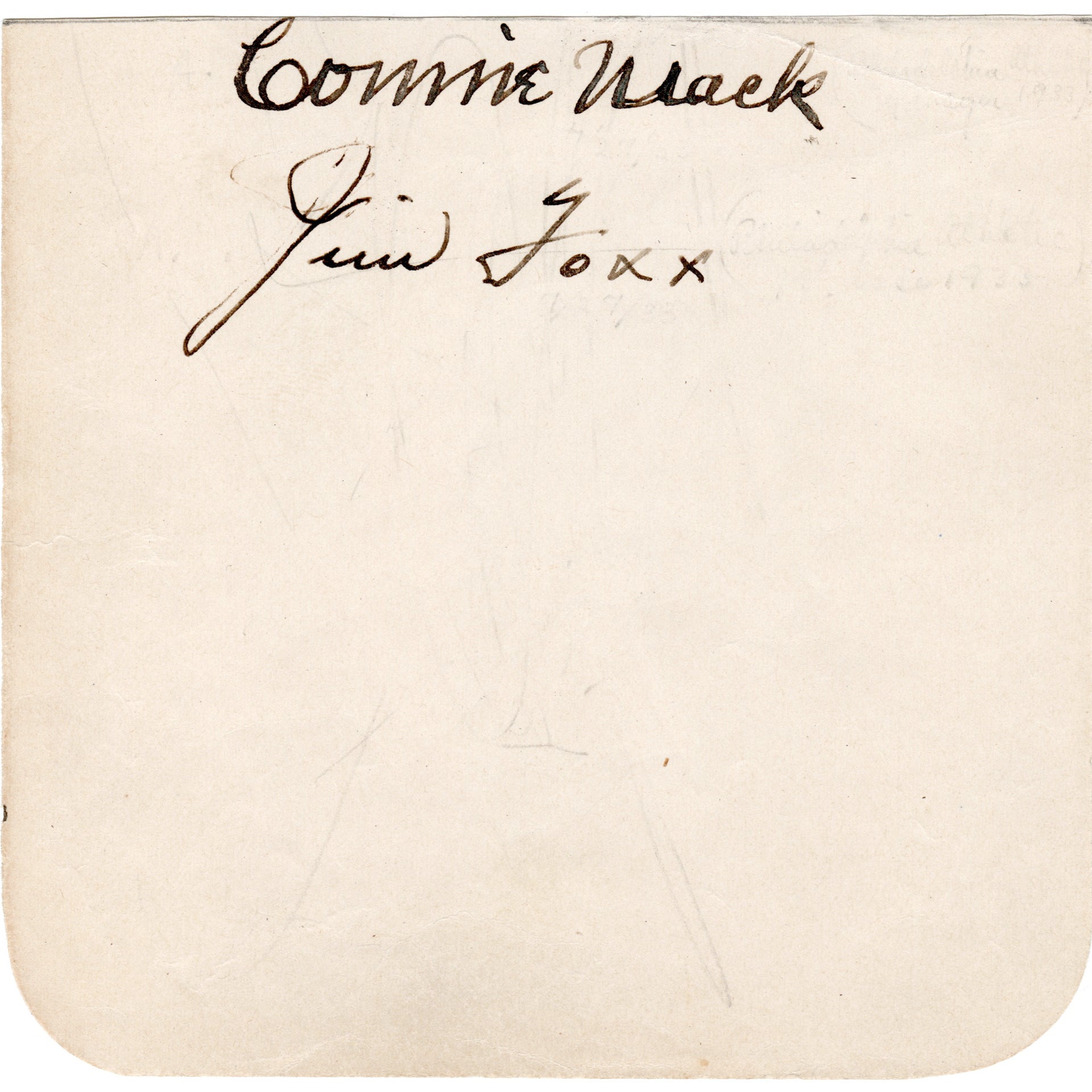 Jimmie Foxx & Connie Mack Signed Album Page