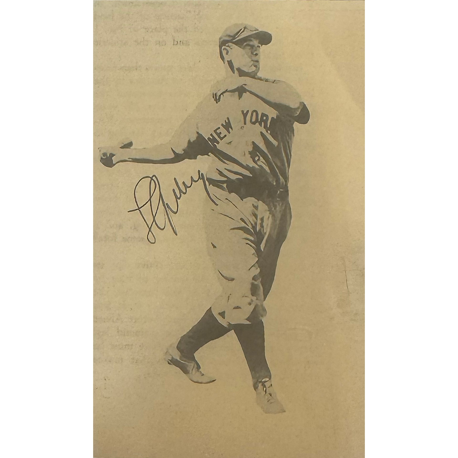 Lou Gehrg Signed Photo Page Cut (JSA)