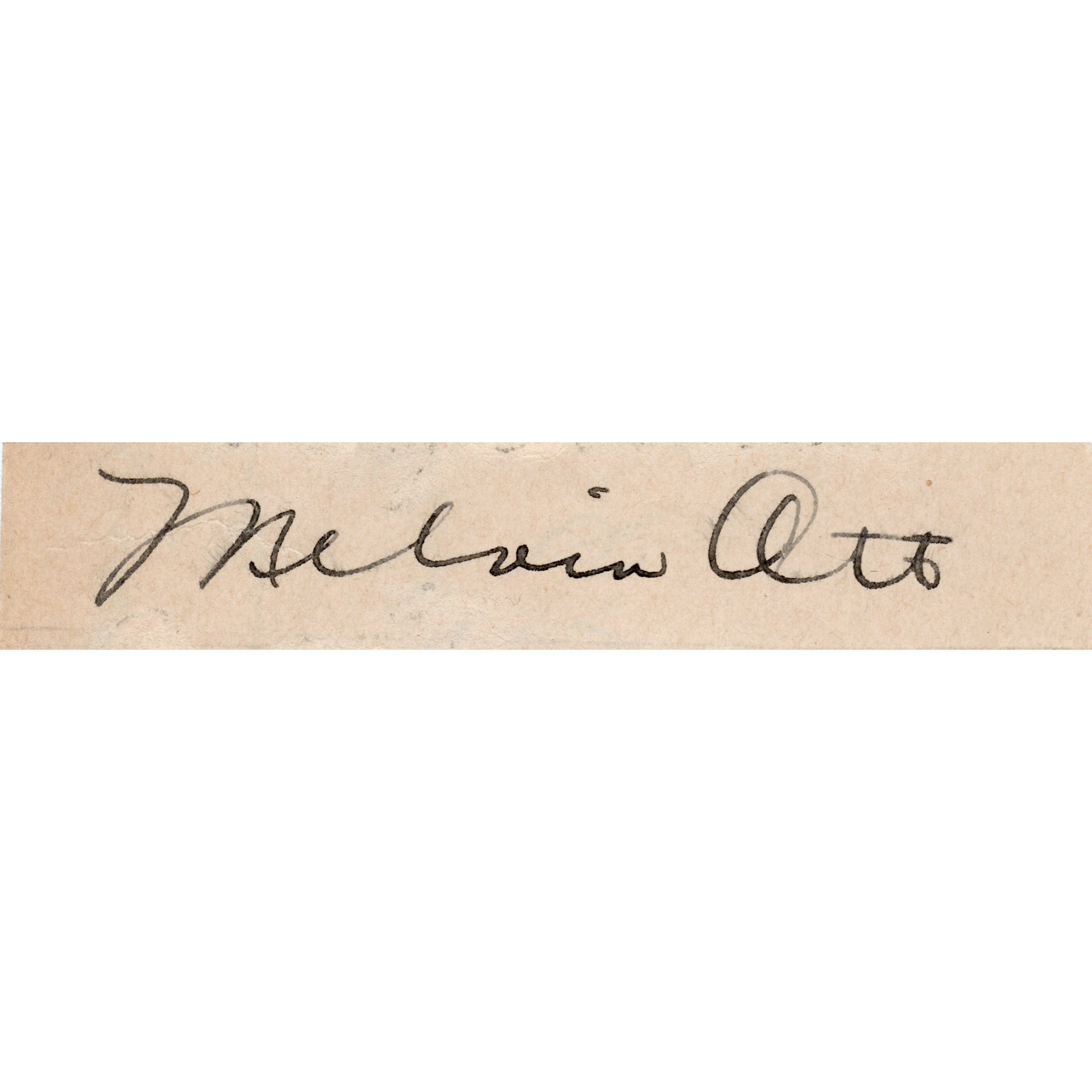 Melvin Ott Full Name Black Ink Cut (JSA)