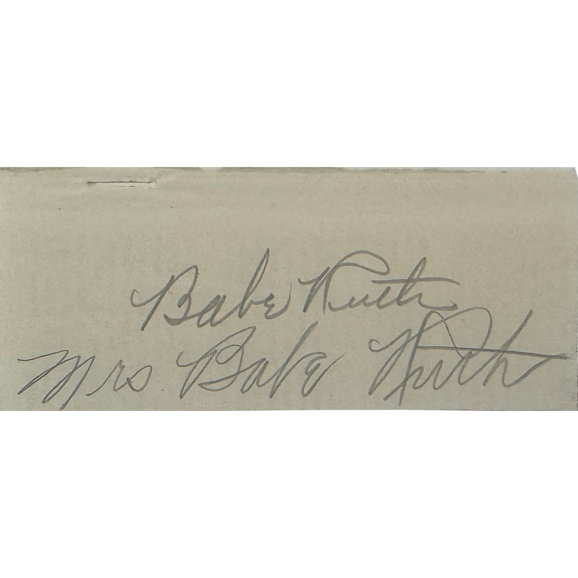 Babe Ruth & Claire Ruth Signed Cut (JSA) - Auto Grade 9