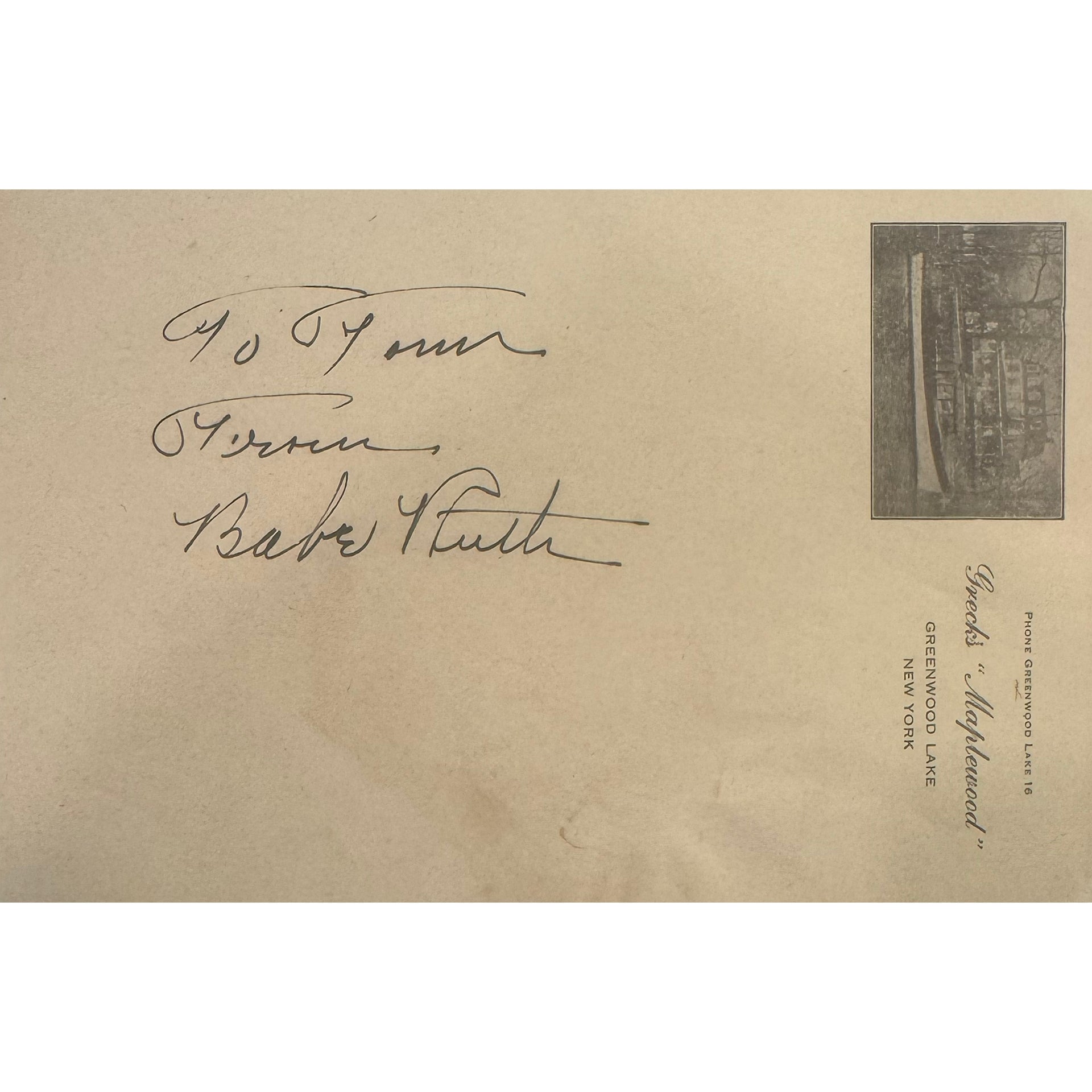 Babe Ruth Signed "To Babe From" & Personalized Letter (Beckett)