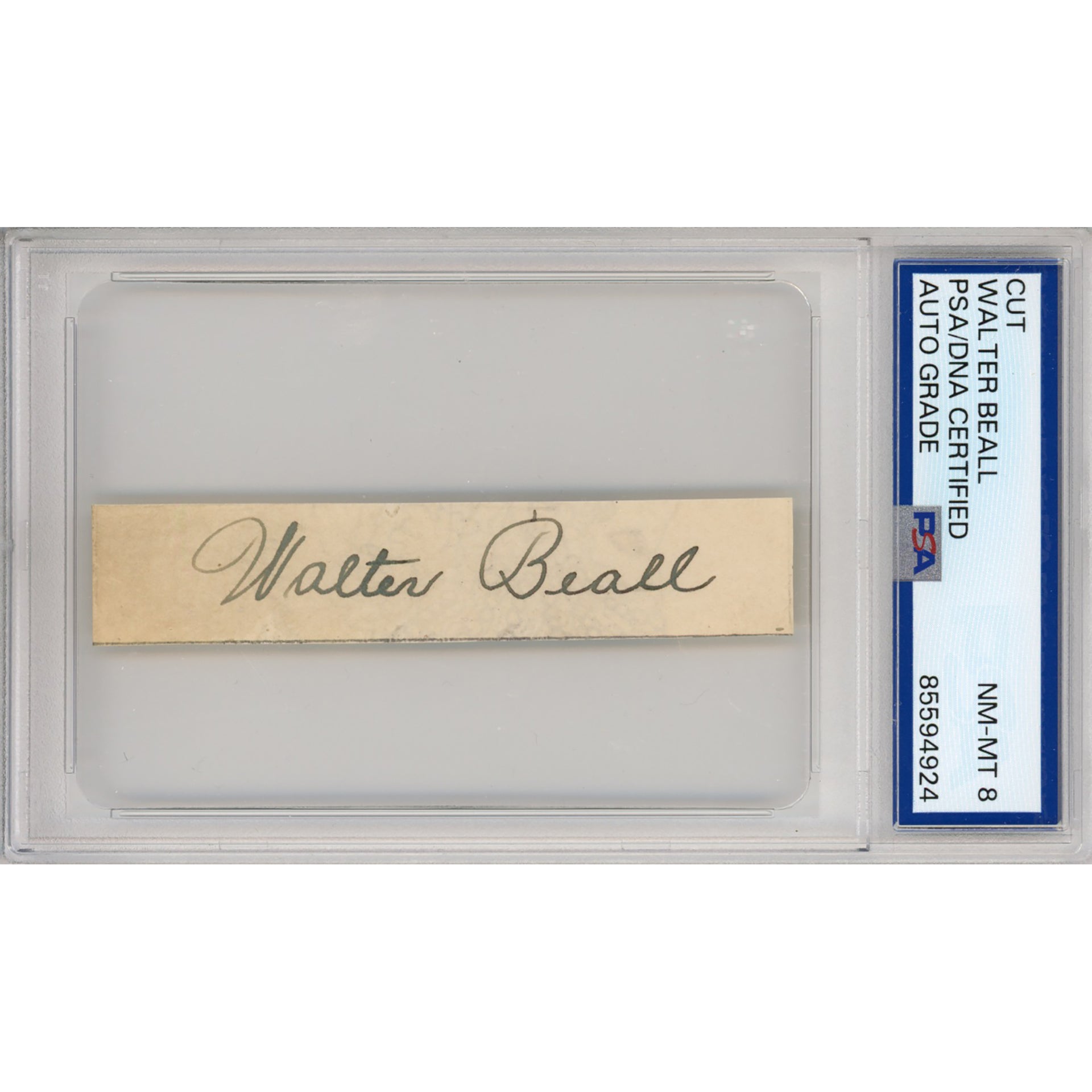 Walter Beall Signed Cut (PSA/DNA) - Auto Grade NM-MT 8