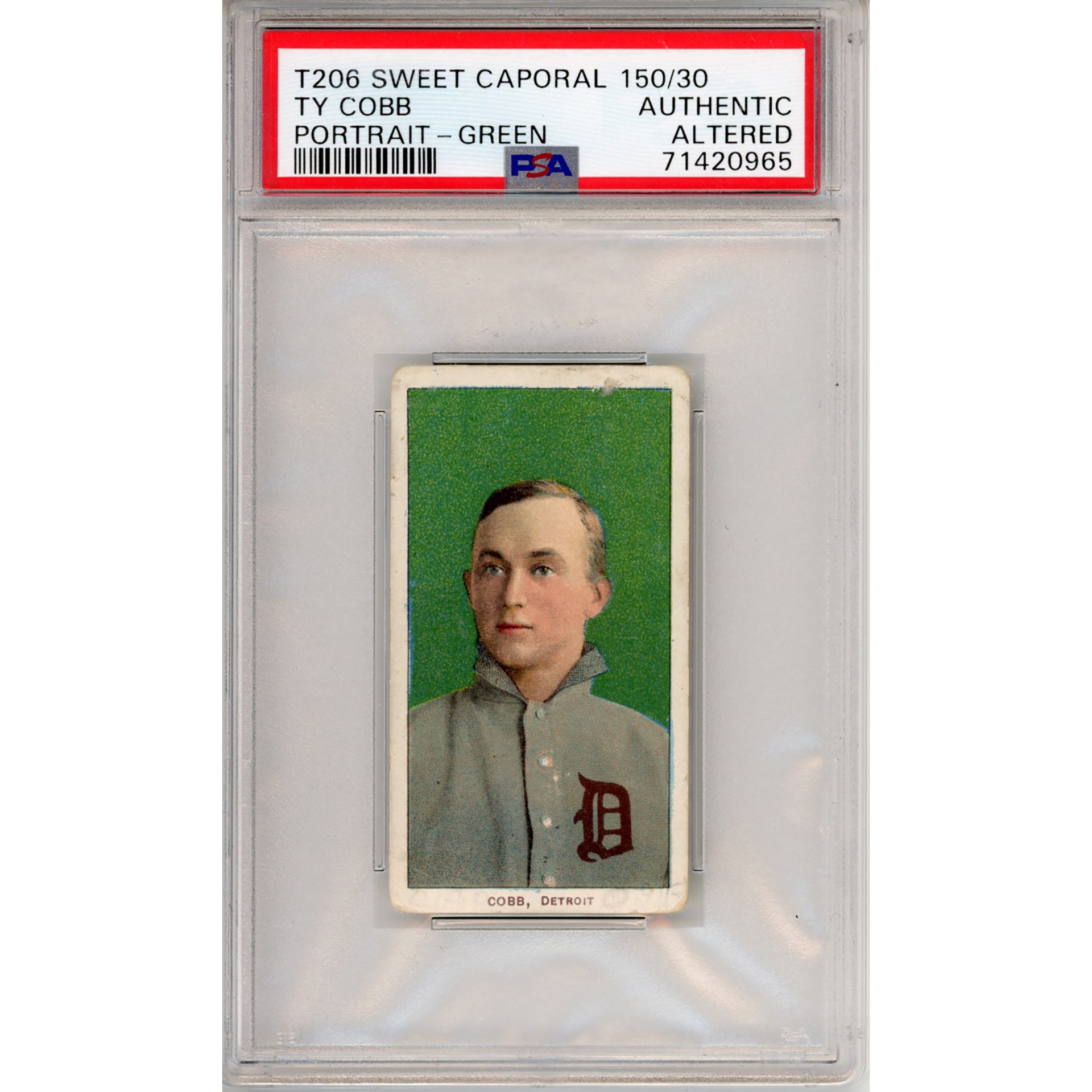 1909-11 T206 Ty Cobb Green Portrait Sweet Caporal Authentic-Altered (PSA/DNA)
